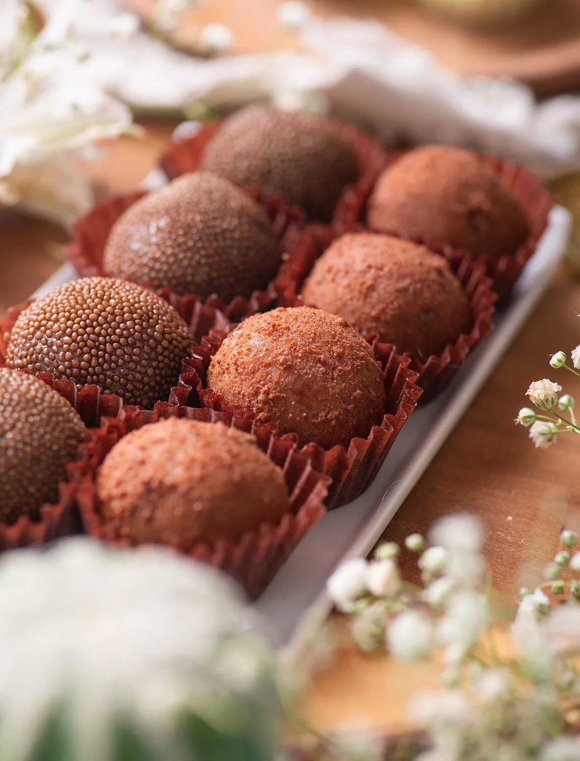 Brigadeiros Floridos em caixa presenteavel